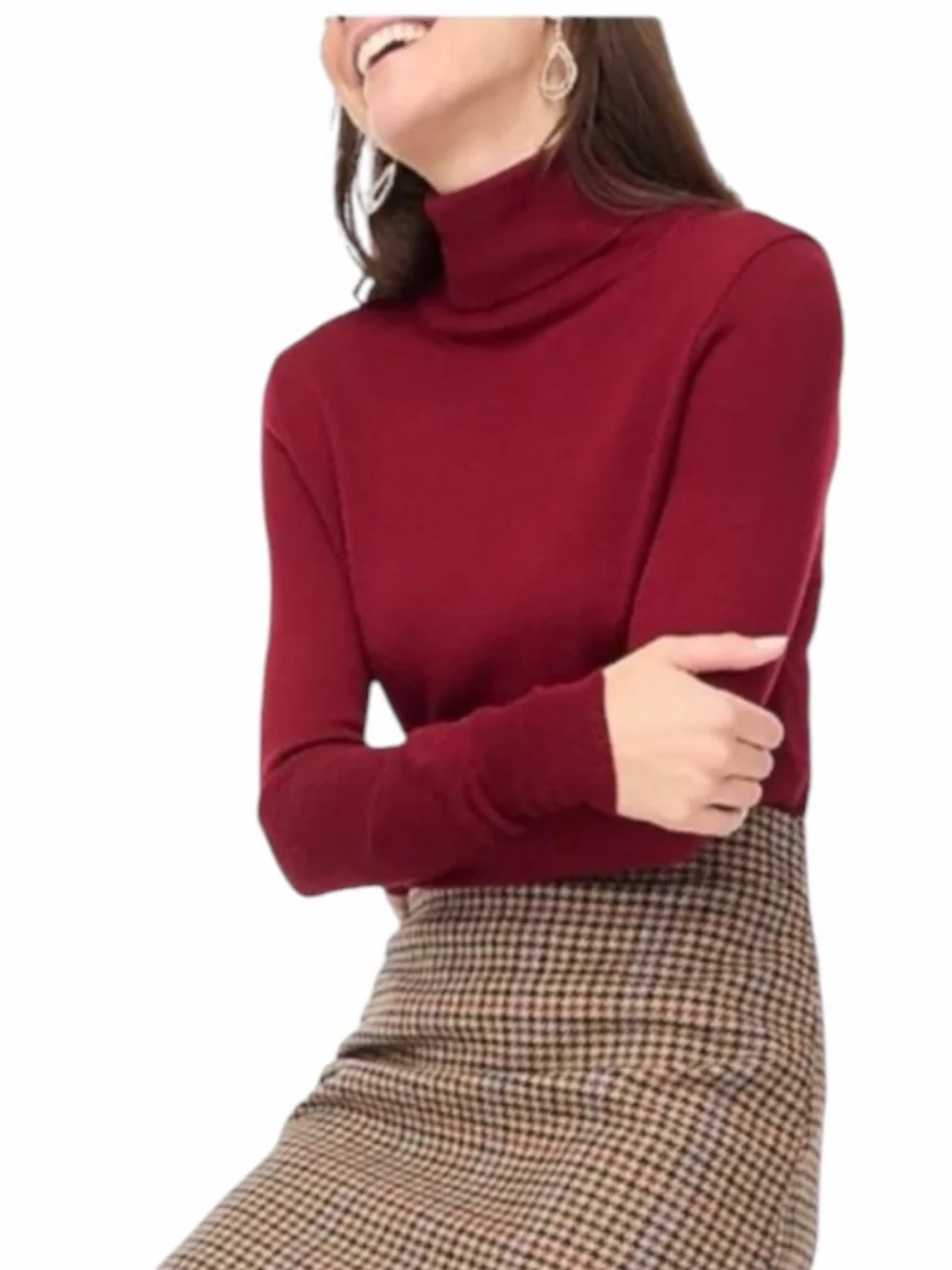 NWT! J. Crew Dark Burgundy Merino Wool Blend Turtleneck Sweater. Size XXL.